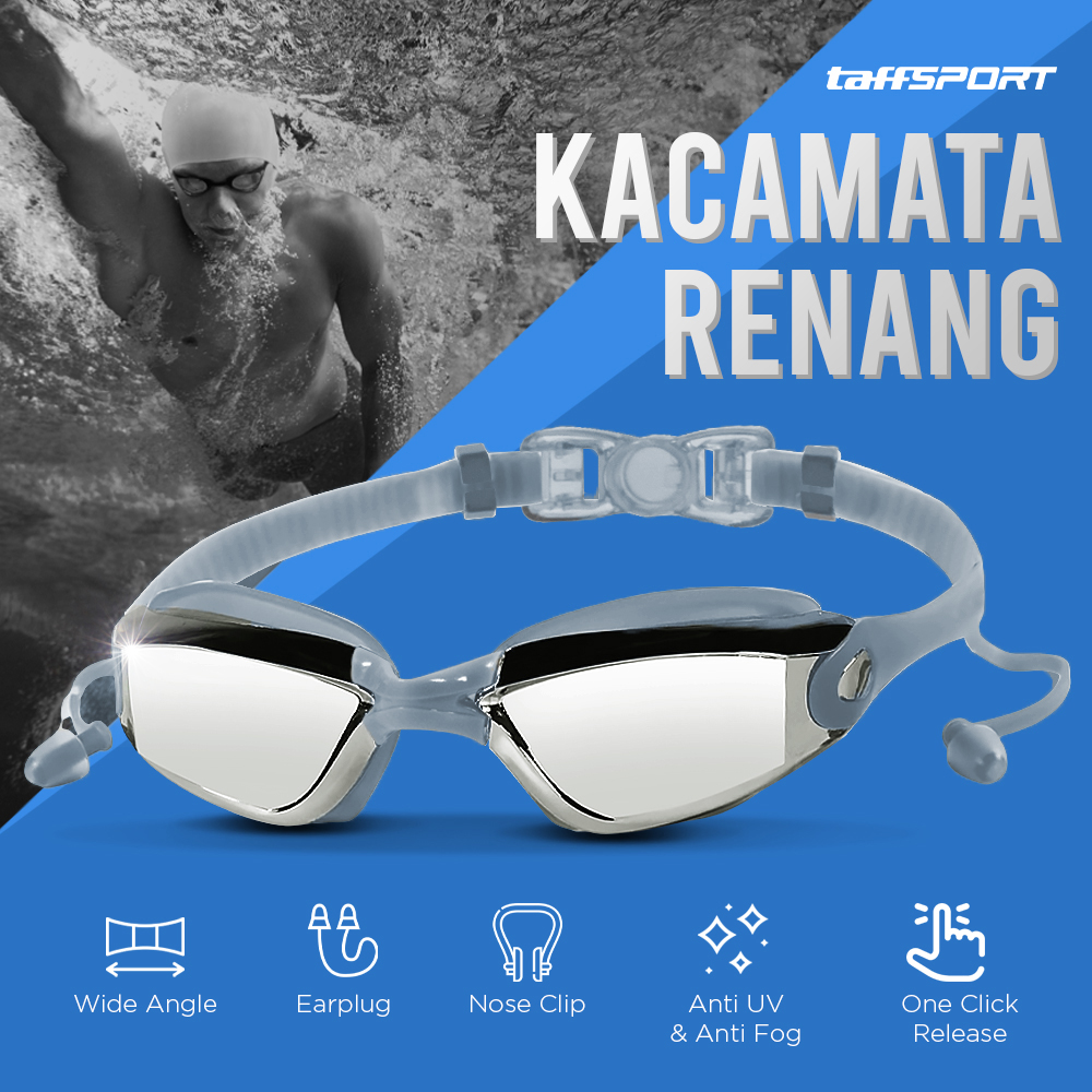 TaffSPORT Kacamata Renang Anti Fog dengan Penutup Telinga dan Hidung - A380 Gambar produk TaffSPORT Kacamata Renang Anti Fog dengan Penutup Telinga dan Hidung - A380 - Utama