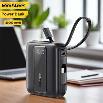 Gambar produk Essager Power Bank Digital Display USB C Builtin Cable 22.5W - ES-D024
