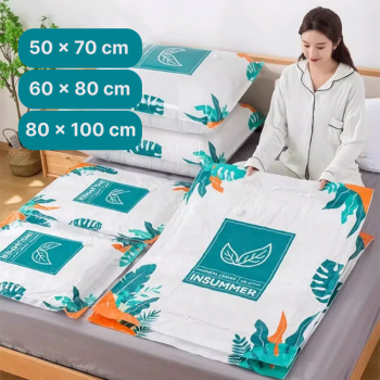 Ticify Kantong Plastik Vakum Pakaian Vacuum Bag 9 PCS Electric Pump - TF158