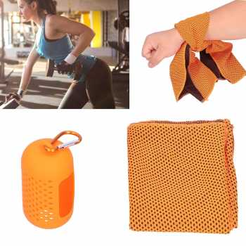 Gambar produk ASOLID Handuk Microfiber Quick Dry Cooling Ice Towel Silicon Case Sedang - AS13