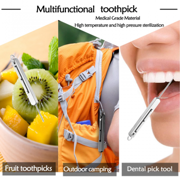Gambar produk LINSBAYWU Tusuk Gigi EDC Multifungsi Portable Toothpicks Titanium - LB632