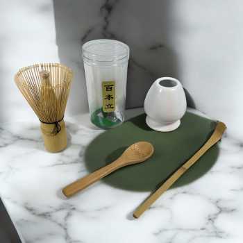 Gambar produk KIANA Matcha Set Kit Chasen Whisk Stand Chashaku Spoon 4 PCS - NA-712