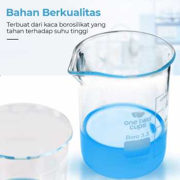 Gambar produk One Two Cups Gelas Ukur Lab Kimia Multifungsi Borosilicate Glass 100ml - GG-17