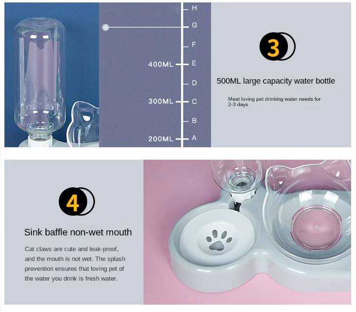 Gambar produk LINQOR Tempat Makan Minum Hewan Pet Feeders Elevated Feeding Drinking - L4