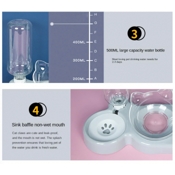 Gambar produk LINQOR Tempat Makan Minum Hewan Pet Feeders Elevated Feeding Drinking - L4