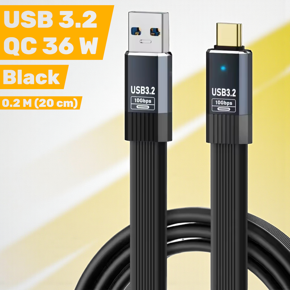 Gambar produk UGI Kabel Charger USB Type C 3.2 Super Fast Charge QC 36W 10Gbps 0.2M - UG03