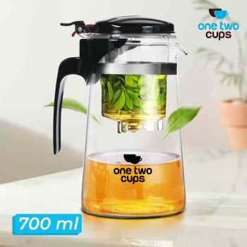 One Two Cups Teko Teh Kaca Saringan Tahan Panas Infuser Teapot - K1