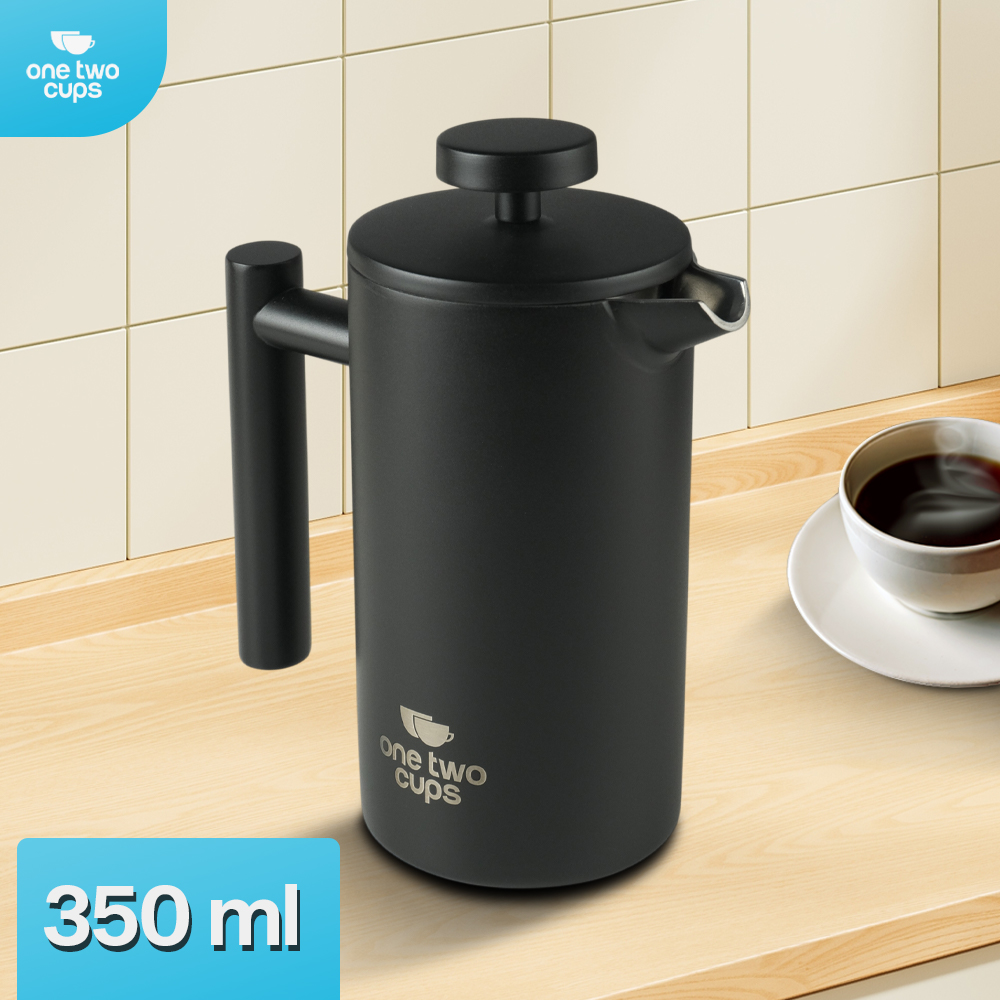 Gambar produk One Two Cups French Press Coffee Maker Pot Plunger Stainless Steel 350ml - FP1L