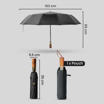 PARACHASE Payung Lipat Buka Tutup Otomatis Polos Windproof 12 Bone - PC001 Gambar produk PARACHASE Payung Lipat Buka Tutup Otomatis Polos Windproof 12 Bone - PC001