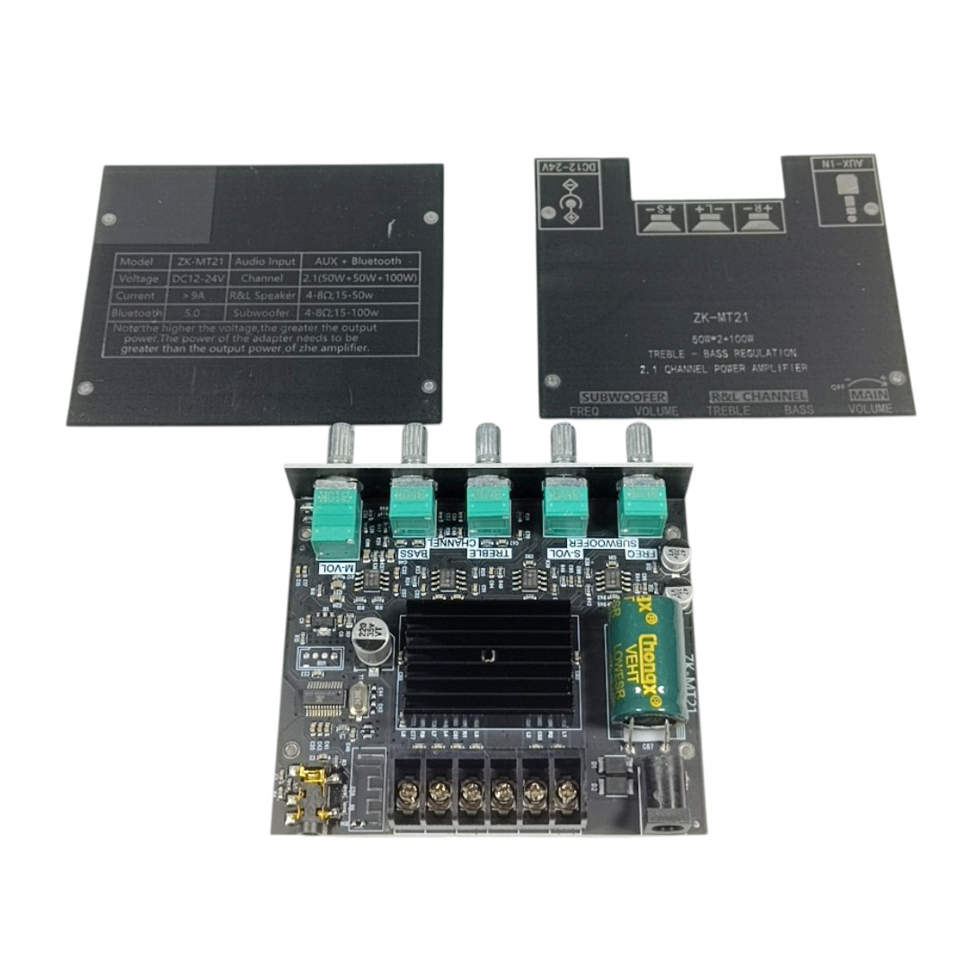 Gambar produk HongX Audio Amplifier Bluetooth 5.0 AUX 2.1 Channel Subwoofer - ZK-MT21