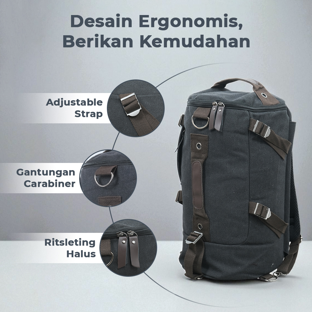 Gambar produk Free Knight Tas Ransel Selempang Barrel Travel Mountaineering Canvas - M0005