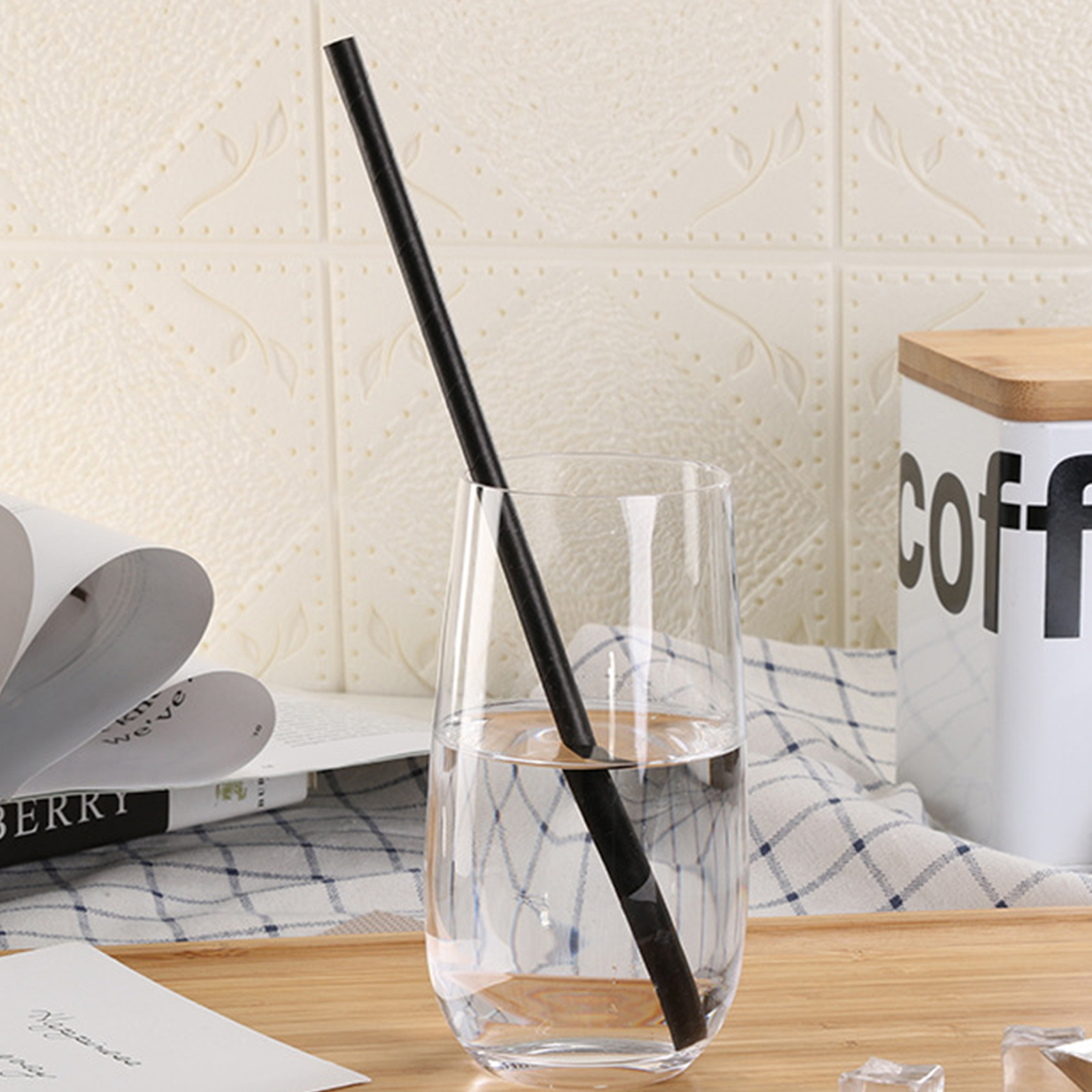Gambar produk ETRSUNTECH Sedotan Kertas Bungkus Eco Paper Straw 6x197mm 100 PCS - QW95