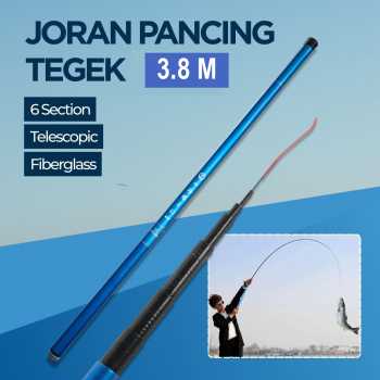 Gambar produk TOMENG Joran Pancing Pole Tegek Fiberglass Fishing Rod 3.95M - JW380