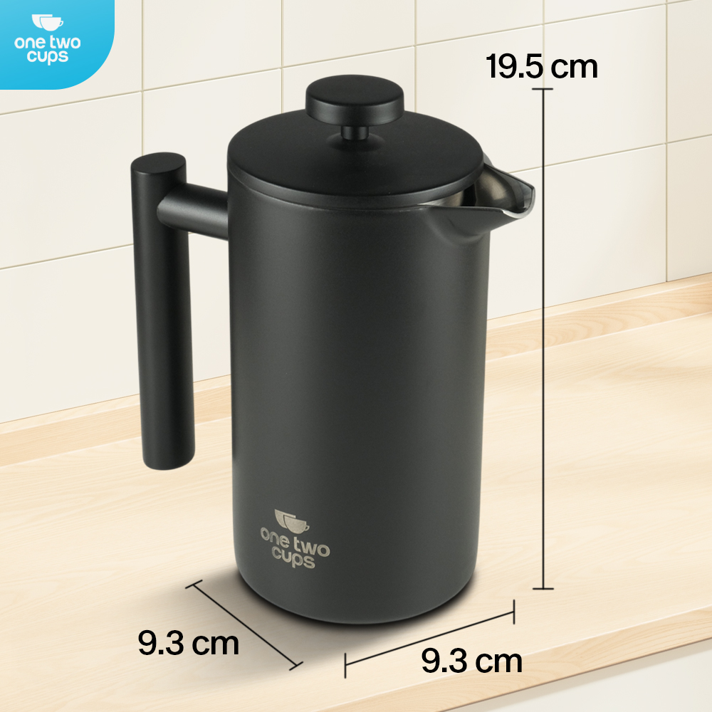Gambar produk One Two Cups French Press Coffee Maker Pot Plunger Stainless Steel 800ml - FP1L
