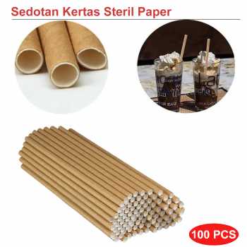 ETRSUNTECH Sedotan Kertas Bungkus Eco Paper Straw 6x197mm 100 PCS - QW95