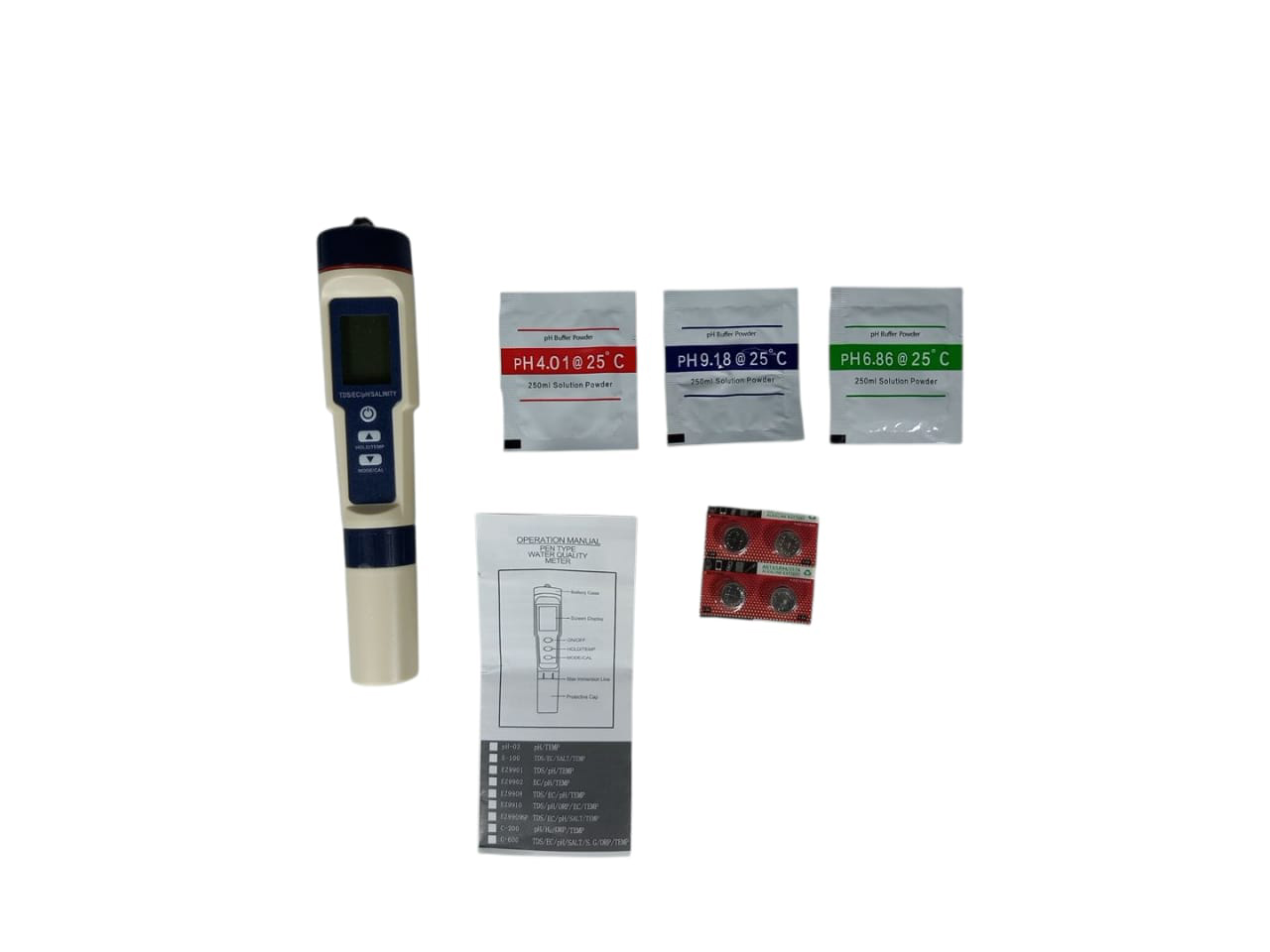 JUANJU Alat Ukur Kualitas Air Digital 5in1 PH TDS EC Meter Pen - J51 Gambar produk JUANJU Alat Ukur Kualitas Air Digital 5in1 PH TDS EC Meter Pen - J51