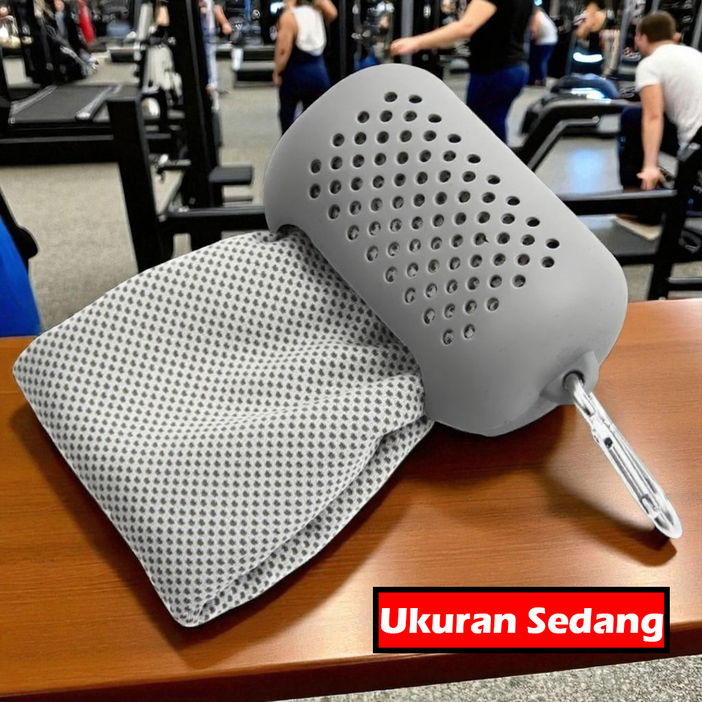 Gambar produk ASOLID Handuk Microfiber Quick Dry Cooling Ice Towel Silicon Case Sedang - AS13
