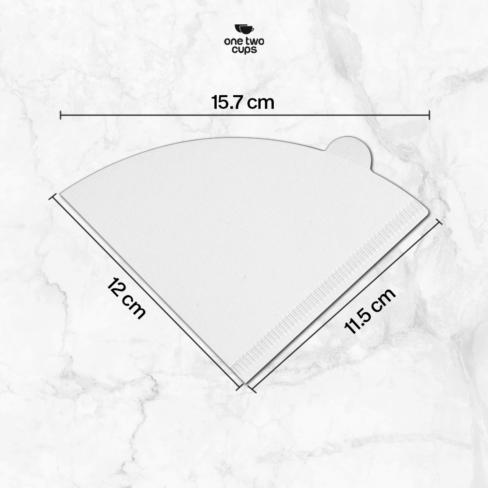 One Two Cups Kertas Saringan Kopi Filter Paper V60 2-4 Cups 100 PCS - V02 Gambar produk One Two Cups Kertas Saringan Kopi Filter Paper V60 2-4 Cups 100 PCS - V02