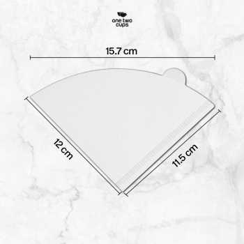 One Two Cups Kertas Saringan Kopi Filter Paper V60 2-4 Cups 100 PCS - V02 Gambar produk One Two Cups Kertas Saringan Kopi Filter Paper V60 2-4 Cups 100 PCS - V02