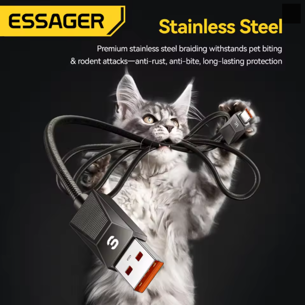 Gambar produk ESSAGER Kabel Data USB Type C Multifungsi Fast Charging 7A 1M - ES-X75