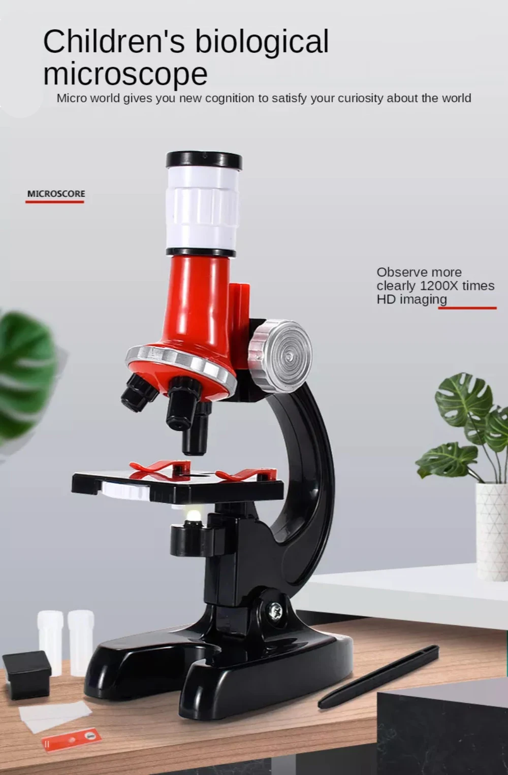 FMA Mainan Mikroskop Portable Microscopes 1200X with LED Light - LZ8601 Gambar produk FMA Mainan Mikroskop Portable Microscopes 1200X with LED Light - LZ8601