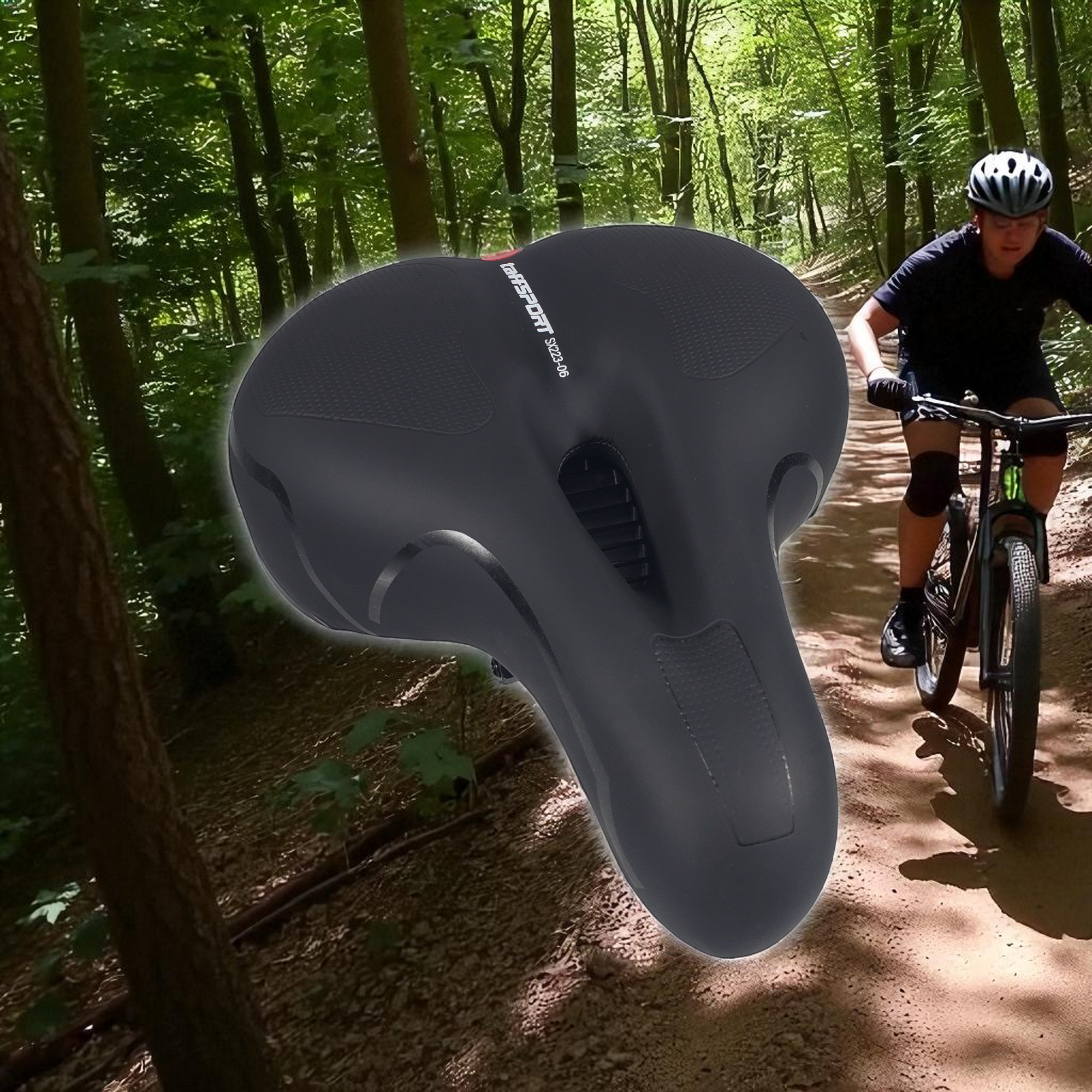 Gambar produk TaffSPORT Sadel Sepeda Mountain Bike Saddle Leather Spring - SX223-06