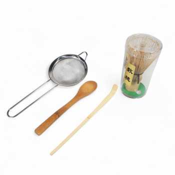 Gambar produk SIDIA Matcha Set Kit Chasen Bamboo Chashaku Chakoshi Bamboo 4 PCS - S-68
