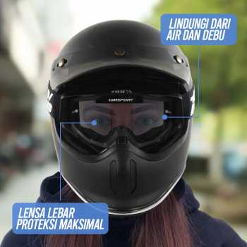Gambar produk TaffSPORT Kacamata Helm Motor Goggles UV400 Protection Windproof Clear - UV400