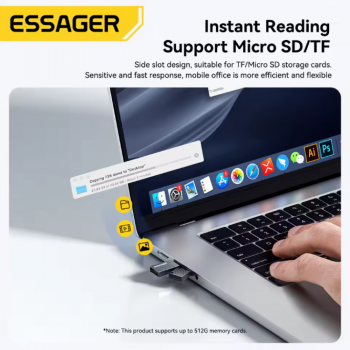 Gambar produk ESSAGER Card Reader 2in1 Lightning OTG USB 2.0 MicroSD - ES-DK02