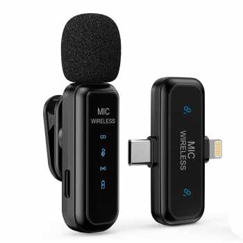 SEIKEN Mikrofon Wireless Clip On Microphone Lightning Type C Plug - N1