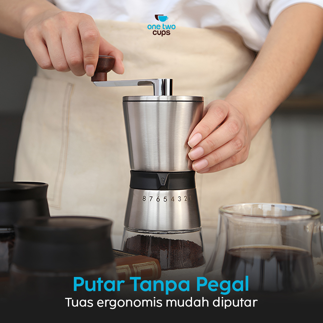 Gambar produk One Two Cups Alat Penggiling Kopi Manual Coffee Grinder 8 Gear - HY8