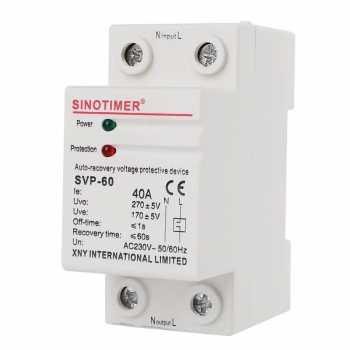 Gambar produk USMETER Din Rail Over Voltage Current Protector Auto Recovery 40A 230V - SVP-60