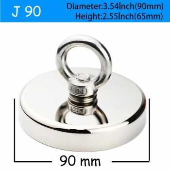 Gambar produk Taffware Magnet Gantungan Round Hook Strong Neodymium 330kg 90mm - J90