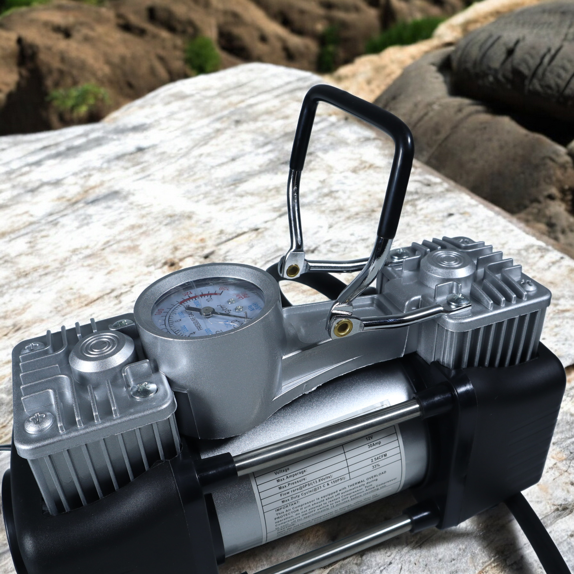 Gambar produk OTOHEROES Pompa Ban Compressor Double Cylinder 12V 150 PSI - 628-4X4