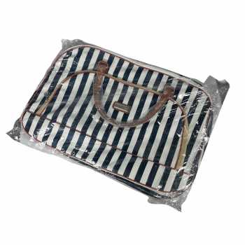 Gambar produk Rhodey Tas Travel Jinjing PU Leather Duffle Bag Stripe Model - S01