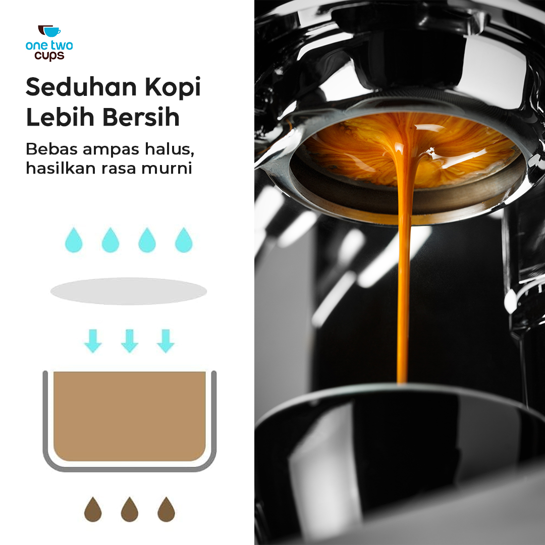 Gambar produk One Two Cups Kertas Saringan Kopi Coffee Filter Paper Moka Pot 100 PCS 42mm - OJ-1
