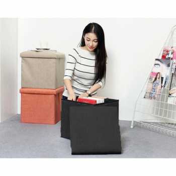 Gambar produk FStool Sofa Kotak Penyimpanan Barang Foldable Storage 30x30x30cm - CI070