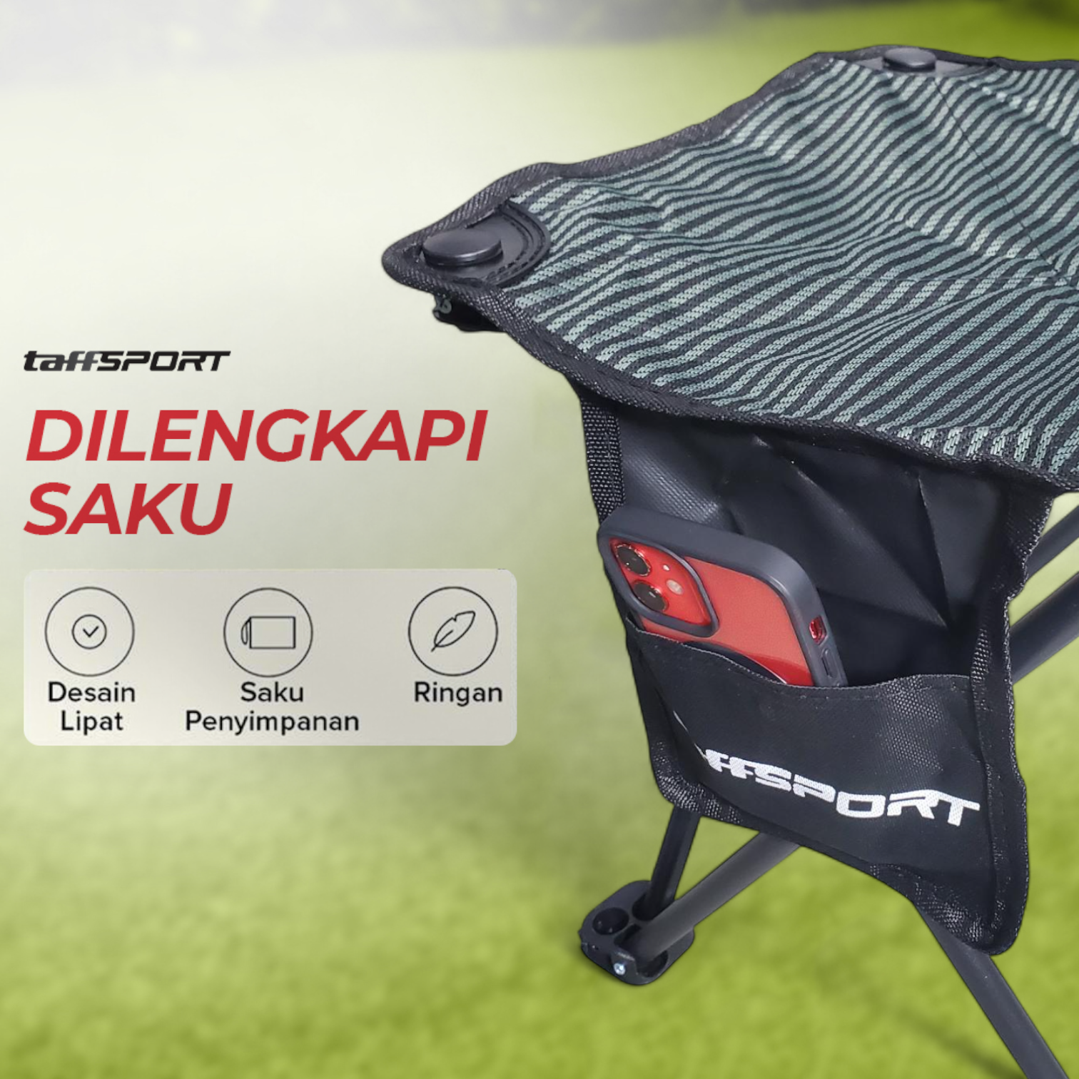 Gambar produk TaffSPORT Kursi Lipat Outdoor Mancing Portable Oxford Folding Chair - A149