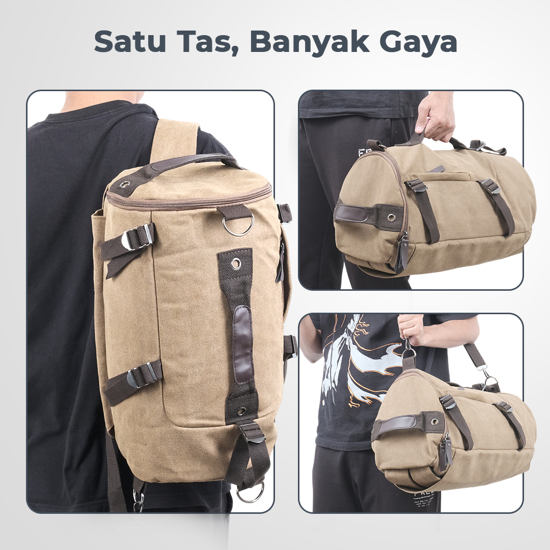Gambar produk Free Knight Tas Ransel Selempang Barrel Travel Mountaineering Canvas - M0005