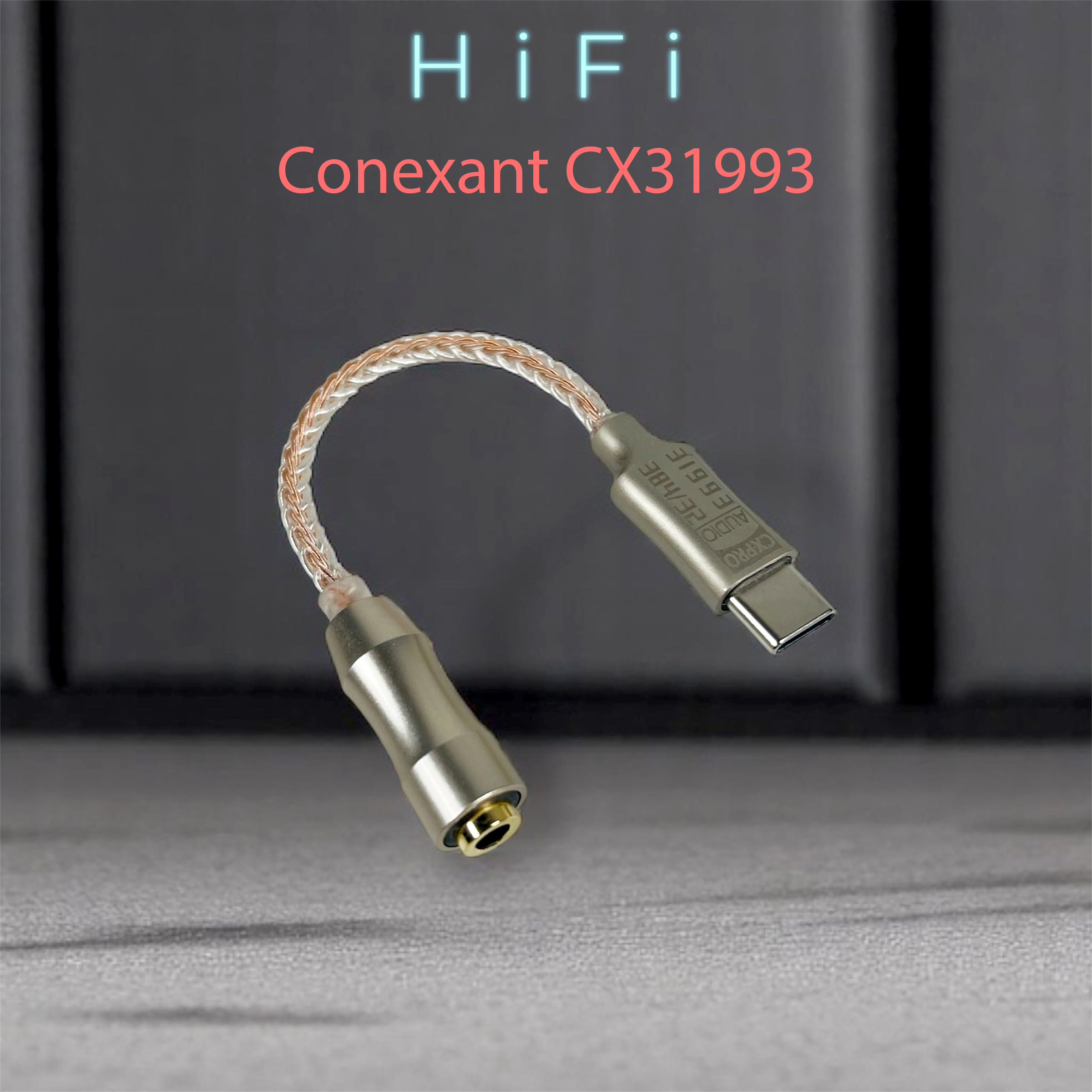 Gambar produk ALAC Kabel USB Type C ke 3.5mm Adaptor HiFi DAC Conexant CX31993 Chip - CX-PRO