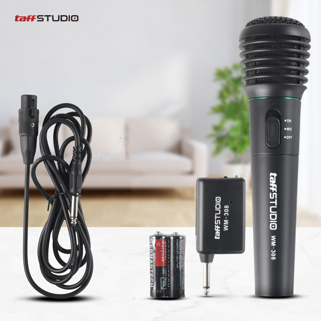 Gambar produk TaffSTUDIO Mikrofon Karaoke Profesional 2 in 1 Wireless Wired 2.4Ghz - WM-308