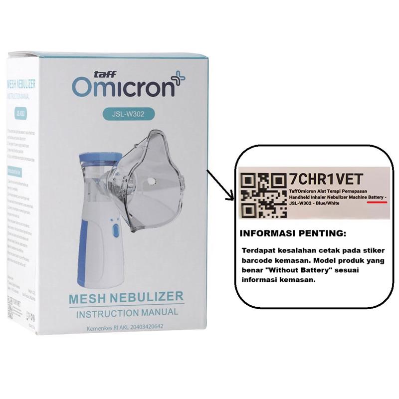 Gambar produk TaffOmicron Alat Terapi Pernapasan Mesh Nebulizer Portable Inhaler Without Battery - JSL-W302