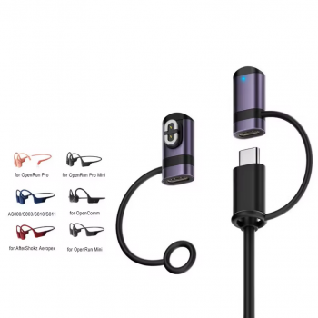 Gambar produk HUXUAN Charger Magnetik USB Type C for Shokz Bone Conduction Earphone 2 Pin - HX11