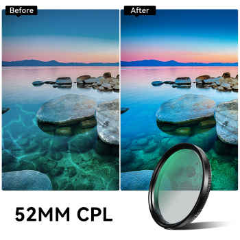 Gambar produk APEXEL Lensa Filter Kamera Smartphone Multi Coating CPL 52mm with Clip - APL-52CPL