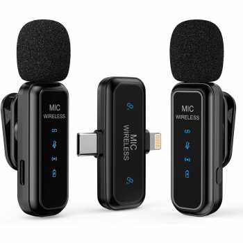 SEIKEN Mikrofon Wireless Clip On Microphone Lightning Type C Plug - N1