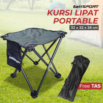 TaffSPORT Kursi Lipat Outdoor Mancing Portable Oxford Folding Chair - A149