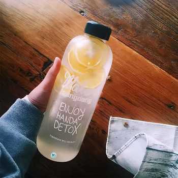 Gambar produk LAMHANDA Botol Minum Plastik Detox Infused Water Bottle BPA Free 1L - QWF236