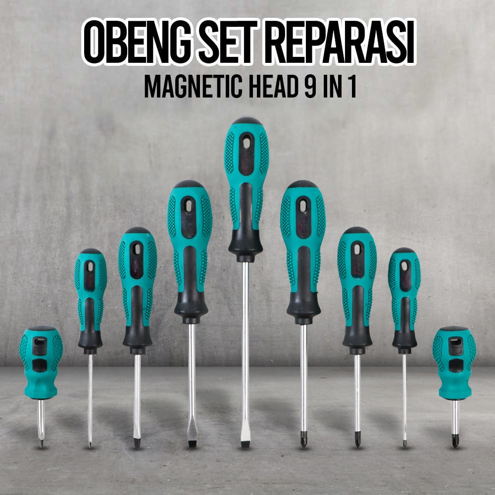 Gambar produk Taffware Obeng Set Reparasi Magnetic Head 9 in 1 - SK803