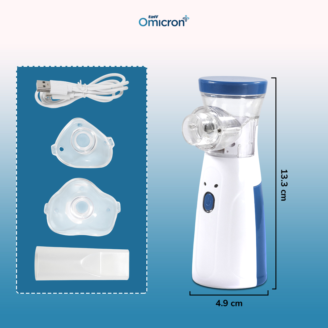 Gambar produk TaffOmicron Alat Terapi Pernapasan Mesh Nebulizer Rechargeable 200mA - JSL-W302