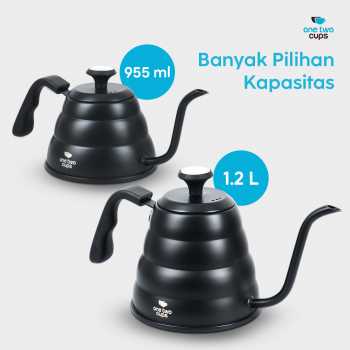 Gambar produk One Two Cups Teko Kopi Leher Angsa Pour Over Drip Kettle Thermometer 1.2L - KE4012